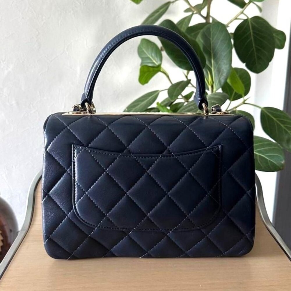 Authentic CHANEL Trendy Lambskin Quilted Small CC Dual Handle Flap Bag - Picture 4 of 12